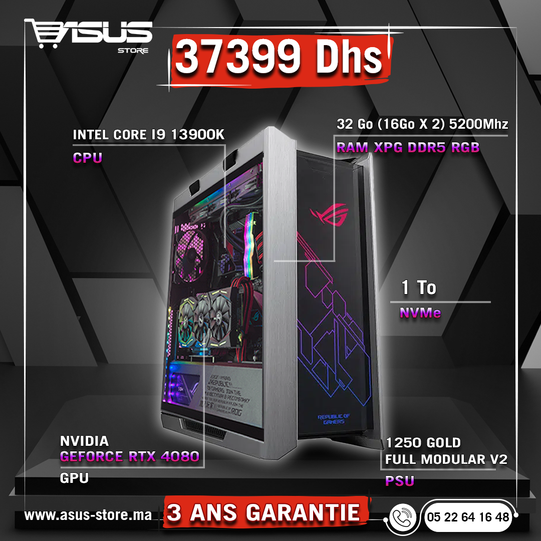 PC GAMER INTEL CORE i9-13900K - RTX 4070 – Asus Store Maroc - Setup Gamer &  Composant