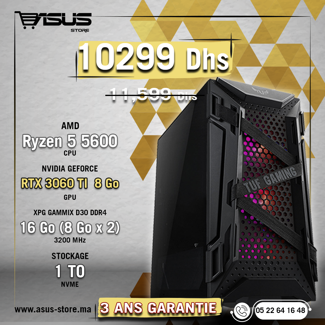 PC GAMER AMD RYZEN 5 5600G-VEGA 7 – Asus Store Maroc - Setup Gamer &  Composant