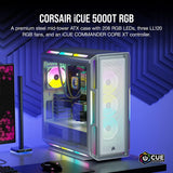 Corsair Boitier iCUE 5000T RGB Mid-Tower Ref: CC-9011231-WW Blanc