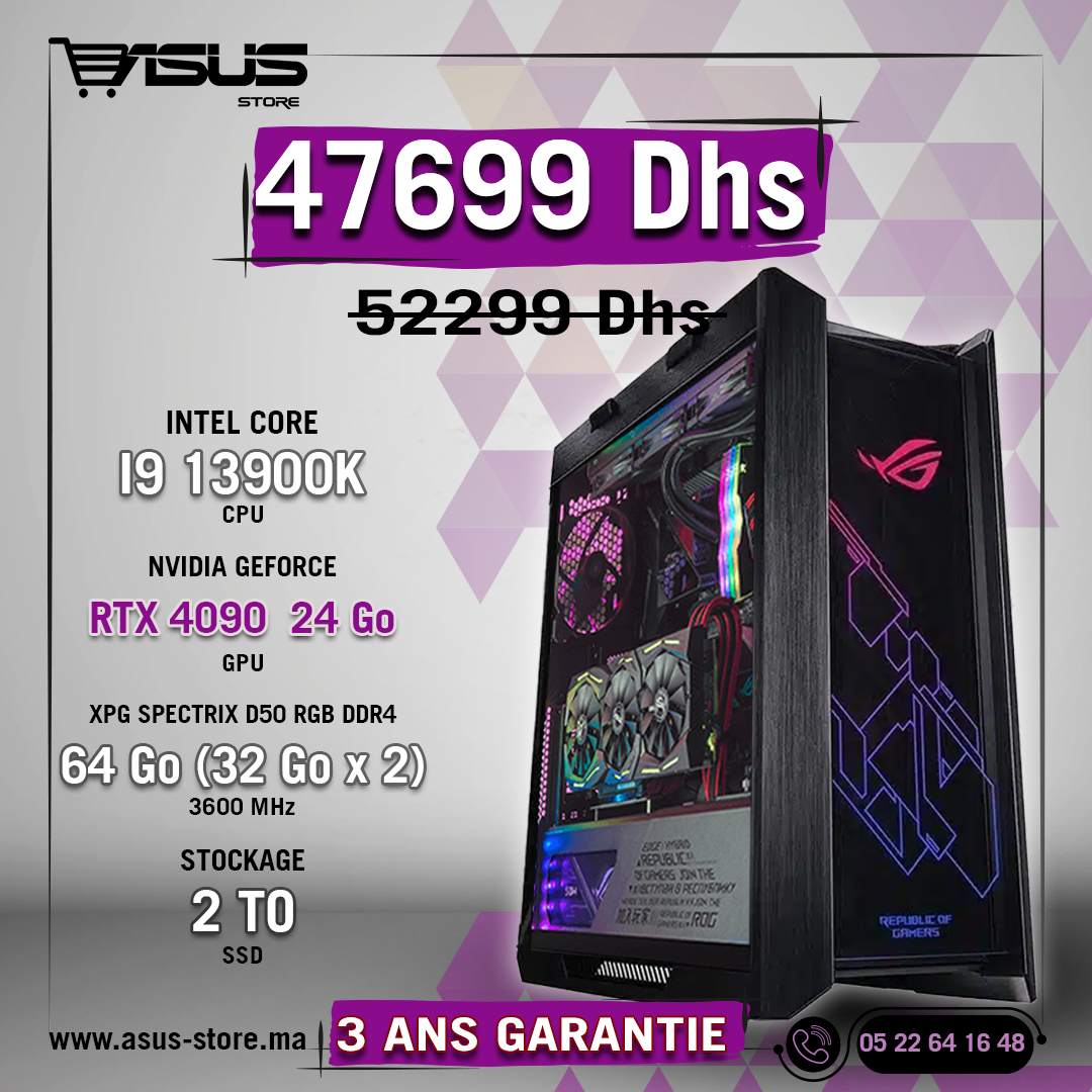 PC Gamer Intel i9 13900K RTX 4090 DDR5 – Next Level PC Maroc