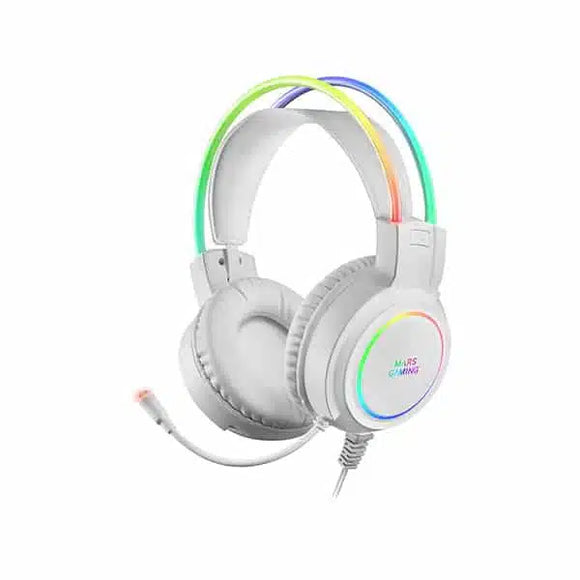 Casque Gamer – Mars Gaming MHRGBW Blanc